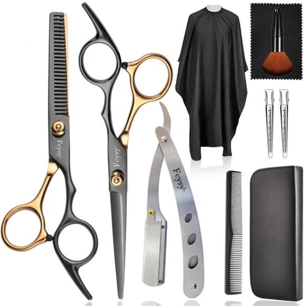 Hair Scissors Barber Shears Set, Fcysy Professional Hair Cutting Scissors Kit
